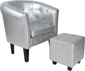 MIADOMODO Fotel készlet Chesterfield ezüst