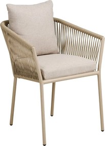 Bézs fém-párnázott kerti szék Salerno – House Nordic