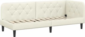 vidaXL Sarokágy keret fejtámlával Krém 80 x 200 cm Bársony