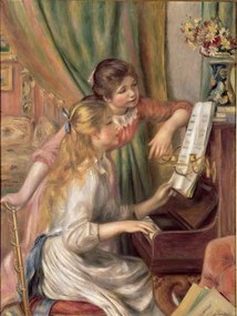 Pierre Auguste Renoir - Festmény reprodukció Young Girls at the Piano, 1892, (30 x 40 cm)