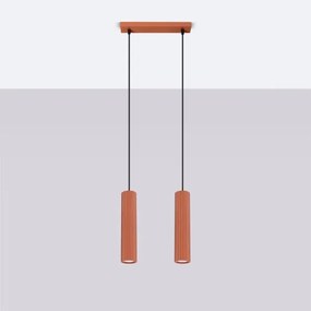 Sollux SL.1631 - Csillár zsinóron KARBON 2xGU10/10W/230V piros