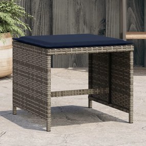 vidaXL 4 db szürke polyrattan kerti szék párnával 40 x 40 x 35 cm