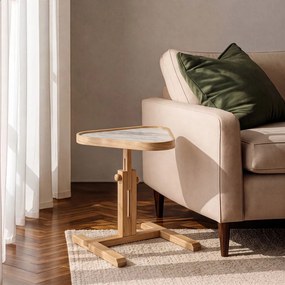 Opus Ucgen 46 - Oak, White Marble