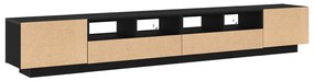 TV Szekrény LED Fénnyel Fekete Tölgy 260x35x40 cm Összeszerelve
