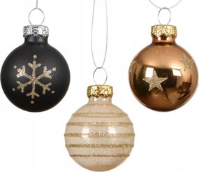 Csillámos díszítésű gömb szett mix 3cm