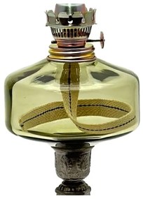 Petroleumlámpa LUDMILA 42 cm erdőzöld színben