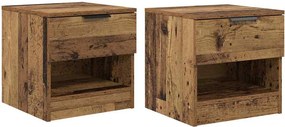 vidaXL Ágyat tartó szekrény 2 pcs Öreg fa 40 x 39 x 40cm Faanyag