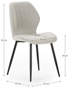 Krémszínű étkezőszék szett 4 db-os Milu – Marckeric