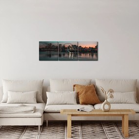 Nagy város képe (órával) (90x30 cm)