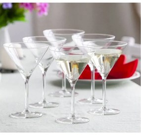 Kristályüveg martinis pohár készlet - 6 darabos 260 ml