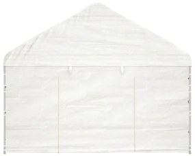 fehér polietilén pavilon tetővel 8,92 x 4,08 x 3,22 m
