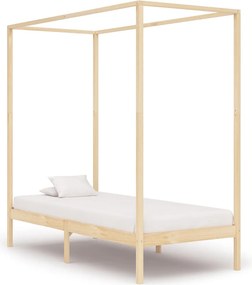 vidaXL tömör fenyőfa baldachinos ágykeret 100 x 200 cm