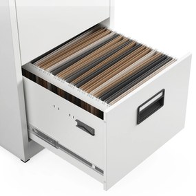 Fém irattartó szekrény, 5 fiókos SARA V5, 460 x 1630 x 620 mm, fehér