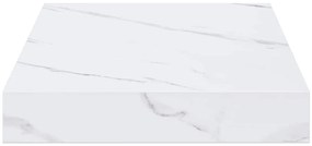 vidaXL Falpolc tárolóval 2 pcs Fehér márvány 40 x 23,5 x 4 cm Faanyag