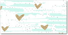 Fotótapéta üveg falra Arany szívek háttér 140x70