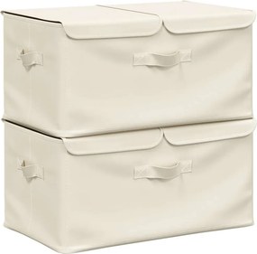 vidaXL 2 db krémszínű szövet tárolódoboz 50 x 30 x 25 cm