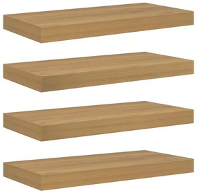 vidaXL Falpolc Falra szerelhető 4 pcs Barna 50 x 23 x 4 cm Faanyag