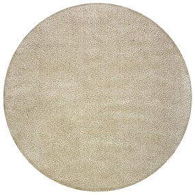 Bézs mosható kerek szőnyeg újrahasznosított szálakból 133x133 cm Fluffy – Flair Rugs
