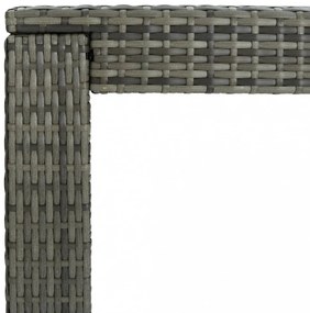 szürke polyrattan kerti bárasztal 140,5 x 60,5 x 110,5 cm