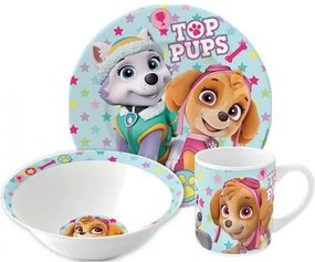Mancs Őrjárat Girl Stars porcelán étkészlet Díszdobozban