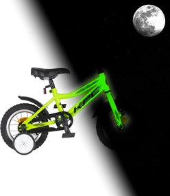 KPC FluoBike Raptor dinós VILÁGÍTÓS 12 neonzöld fluoreszkáló gyermek kerékpár
