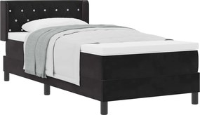 vidaXL Boxrugós ágy matracmal Fekete 200 x 100 cm Poliészter
