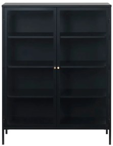 Fekete fém tálalószekrény 110x140 cm Carmel – Unique Furniture