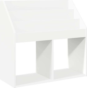 vidaXL Gyerek Könyvespolc tárolóval Fehér 72,5 x 29,5 x 69 cm Faanyag