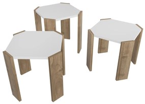 Dohányzóasztal Lori - White, Walnut