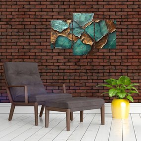 Kép - Zöld-arany festés (90x60 cm)