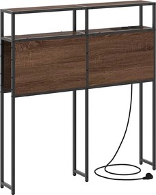 vidaXL Tároló fejtámla polcokkal fejtámlával barna tölgy 80 cm Faanyag