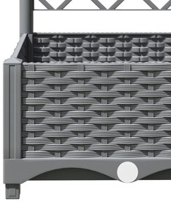világosszürke PP rácsos kerti ültetőláda 120 x 40 x 121,5 cm