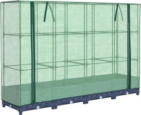 vidaXL rattan hatású magaságyás üvegháztakaróval 160 x 40 x 123 cm
