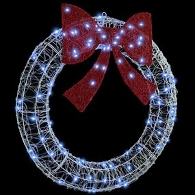 Koszorú 80 LED-del Hideg feher 90 cm Akril