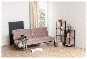 Fekete-natúr színű könyvespolc tölgyfa dekorral 37x83 cm Seaford – Actona