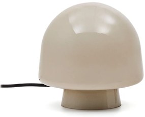 Szürkésbézs asztali lámpa üveg búrával (magasság 20 cm) Reig – Kave Home