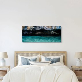 A víz és a sziklák képe (120x50 cm)