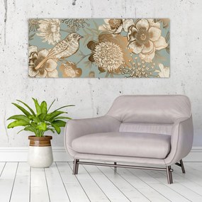 Kép - Kert egy madárral (120x50 cm)