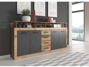 RUNA komód, világosbarna/antracit