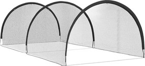vidaXL Baseball és Softball Fekete 702 x 369,5 x 243,5 cm Poliészter