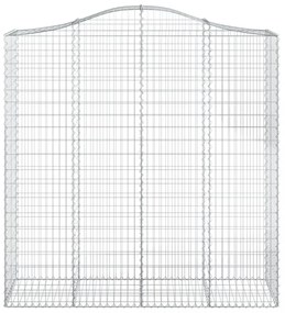 2 db íves horganyzott vas gabion kosár 200x50x200/220 cm