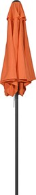 Outsunny Üvegtető Ø196 cm, hatszögletű erkélyernyő, strandernyő, szélálló, stabil piaci ernyő, csigás napernyő, napvédő erkélyre, kertbe, Narancssárga