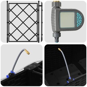 Kerti ültetők Fekete 80 x 40 x 142 cm Acél