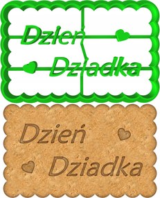 Mézeskalács lyukasztó Nagymama És Nagypapa Napjára Keret Felirat 8cm