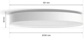 Philips Hue ENRAVE XL LED 48W 230V fehér stropi dimmer + távirányító