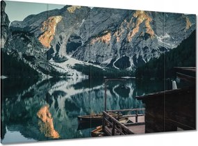 Vászonkép 100x70 Fa házikó a hegyekben