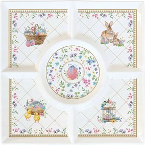 Porcelán patera snack tálca sütemény húsvéti étkészlet