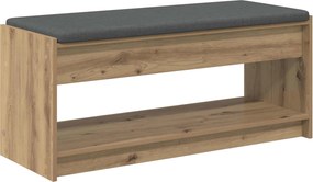 vidaXL Előtér pad Kézműves Tölgy 103 x 38 x 45 cm Műanyag Fa és Szövet