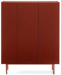 Piros magas komód tölgyfa dekorral 95x120 cm Arista – Teulat