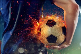 Kép - Futball-labda a tűzben (90x60 cm)